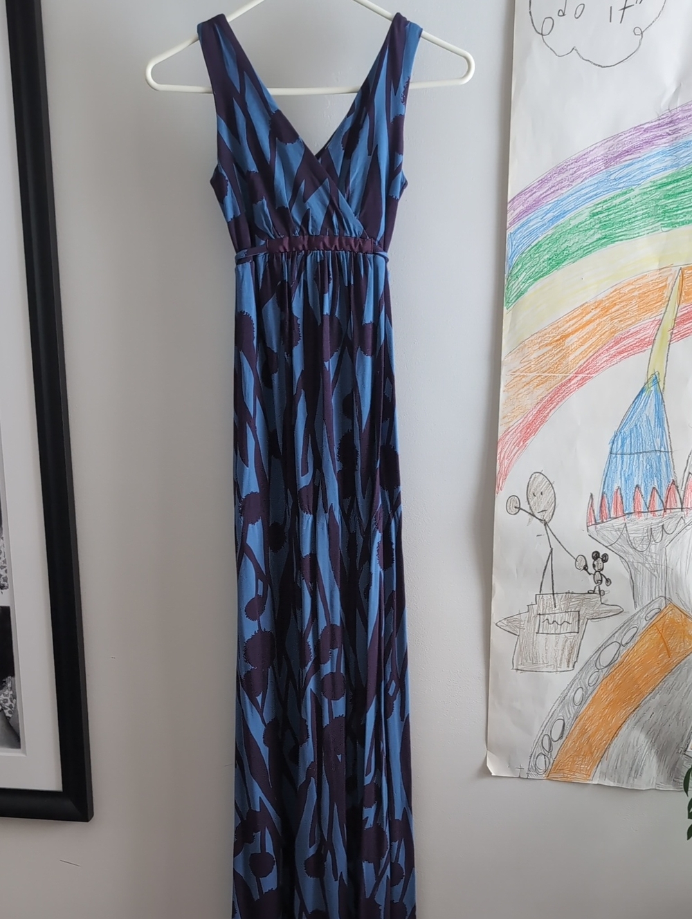 EUC Boden Blue and Deep Purple Maxi Dress - Size 2